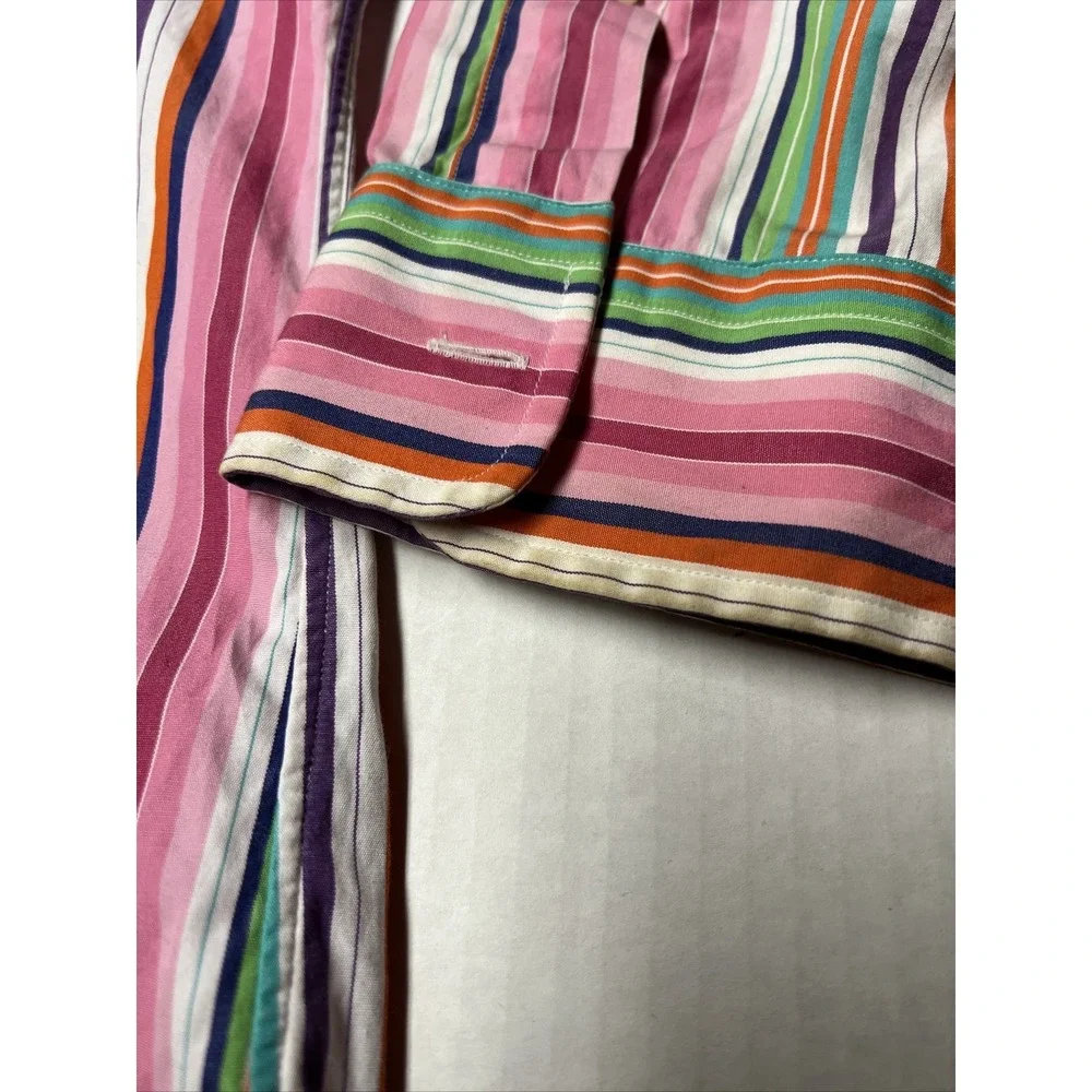Polo By Ralph Lauren Curham Classic Fit Striped Button Up Shirt Men's XL Vintage